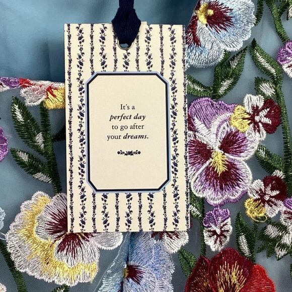 Jessakae Fit Flare Dress Women 3X Blue Multi Ava Floral Embroidery Sleeveles NEW - Picture 8 of 12